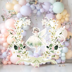 Fairy groot decor knipsel, Fairy verjaardag standee, grillige Floral Fairy Princess, magische betoverde Fairy tuin, afdrukbare decoratie feest