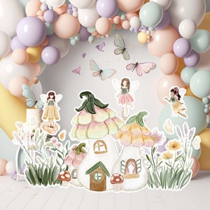 Fairy big decor Cutout, Fairy Birthday standee, whimsical Floral Fairy Princess, magical Enchanted Fairy garden, printable decoration party