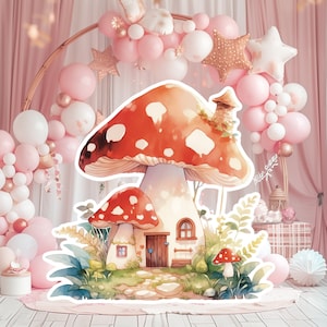 Fairy groot decor knipsel, fee verjaardag staand, grillige bloemenfeeprinses, magische betoverde feestrekwisieten, afdrukbaar personagedecor