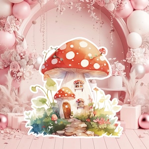 Fairy groot decor knipsel, fee verjaardag staand, grillige bloemenfeeprinses, magische betoverde feestrekwisieten, afdrukbaar personagedecor