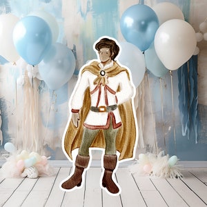 Prins groot decor knipsel partij rekwisieten, babymeisje verjaardag standee, schattige Prins achtergrond, magische betoverde fee, afdrukbare decoratie