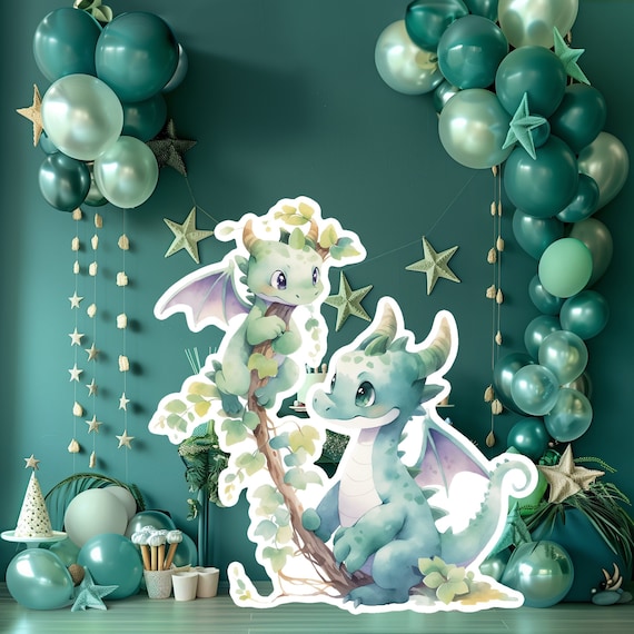 Dragon big decor Cutout, baby kid Birthday standee, whimsical dragon, cute party props decoration, dragon printable background for kid