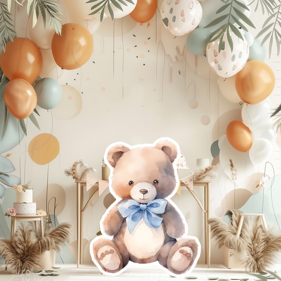 BEAR Baby Big Decor Cutout Party Props, Cute Bear Birthday Standee ...