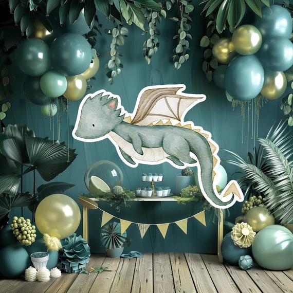 Dragon big decor Cutout, baby kid Birthday standee, whimsical dragon, cute fairy tale party decoration, dragon printable background for kid