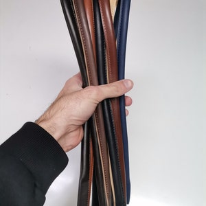 Leder Schultergriffe für Taschen, Paar abgerundete genähte echte Ledergriffe für Taschen Länge 80 cm (31 1/2 Zoll)