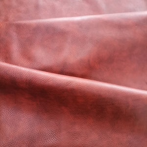 Terracotta Cow Leather Sheet: Genuine cowhide skin, Reddish Tan, 2.0mm (5oz)