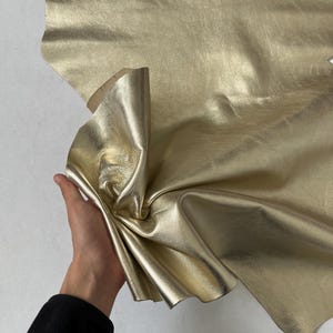 Metallic Gold Goatskin Nappa Leather: Soft, Thick Craft Hide (0.9mm 2 oz) various colors