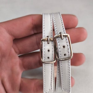 Correas de tobillo para tacones, correas de cuero de repuesto para zapatos con hebilla para tacones altos de mujer, ancho 0,9cm3,54 par de Blanco