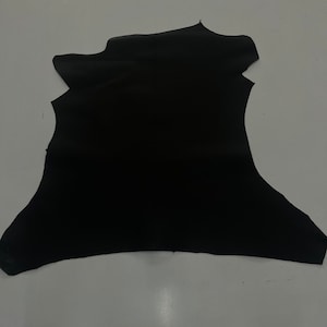 Puede incluir: Una piel de cuero negra de forma irregular.
