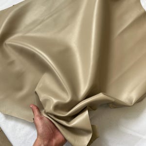 Sheep leather color beige, lambskin nappa leather hide for crafts, thick. 1,0mm (2 1/2oz)