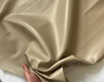 Beige Lambskin Nappa Leather Hide: Soft Sheep Leather for Crafts, thick (1.0mm 2,5 oz)