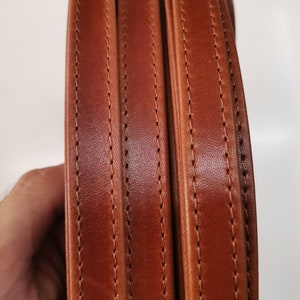 Bandoulière en cuir, bandoulières pliées et cousues, largeur 1,5 cm/0,6 pouce, épaisseur. 2,2 mm (5 onces)