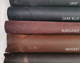 Crazy Horse Cowhide Leather Sheet: Waxy Pull-Up, Thick. 1,5mm//4 oz