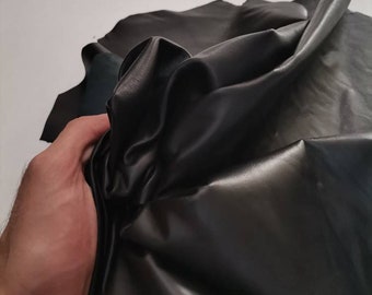 Sheep nappa leather for garments, Genuine lambskin black leather hide for jackets thickness 0,8mm(2 oz)