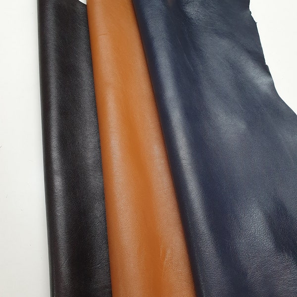 Goat leather milled and thick, Soft goat skin for crafts and Leather Goods, thickness 1,2mm (3 oz)