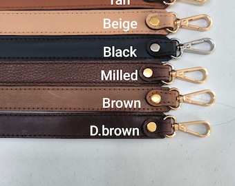 Correa de cuero para bolso: Asa de hombro de repuesto de piel de vacuno de grano completo, longitud 66 cm (26")