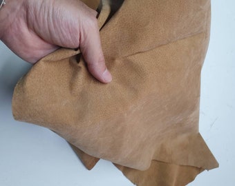 Pig suede leather for lining, Genuine pig leather sheets, soft and thin with nap, thick 0,6mm (1 1/2 oz)