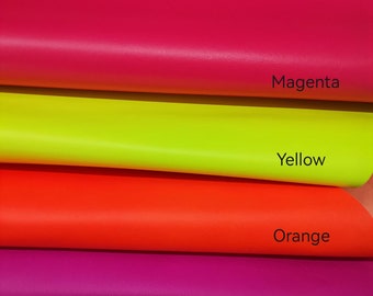 Fluo colors neon sheep leather, Fluorescent lambskin leather hide for crafts thick. 0,9-1,0mm (2 1/2oz)