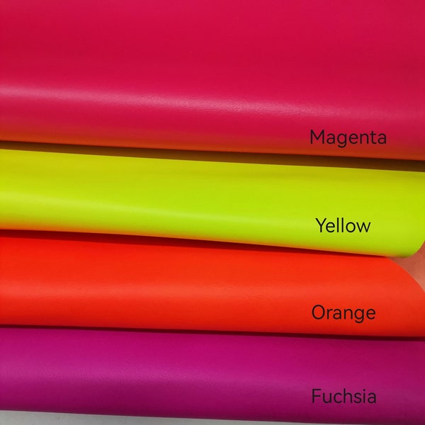 Fluo colors sheep nappa leather, Fluorescent lambskin leather hide for crafts thick. 0,9-1,0mm (2 1/2oz)