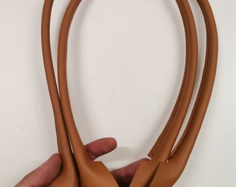 Asas de piel para bolsos, Par de asas redondeadas de piel auténtica para bolsos, longitud 73 cm (29 pulgadas)