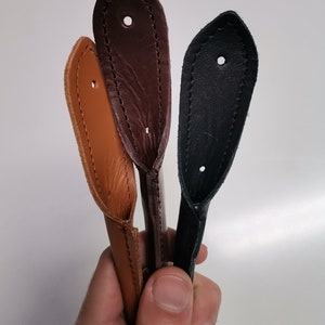 Ledergriffe für Taschen, Paar Handtaschengriffe aus Leder, abgerundet und genäht, Länge 50 cm-20 Zoll