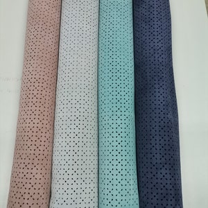 Cow natural suede split perforated leather. Genuine soft cow leather 1,2mm
