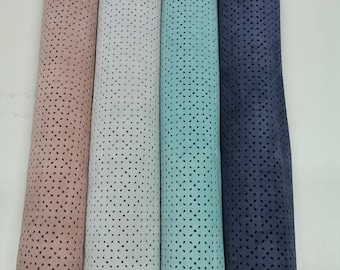 Suede Perforated Leather: Soft Cow Leather for crafts (1.2mm//3 oz)