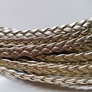 Cinghie intrecciate in vera pelle, braccialetto con cinghie in pelle lavorata a maglia per l'artigianato e il fai da te, larghezza 0,8 cm (2 once)