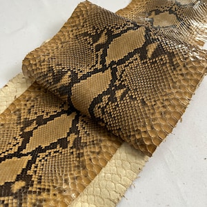 Véritable cuir de serpent, véritable peau de serpent, cuir de python long et large pour travaux manuels d'une épaisseur de 0,7 mm (2 oz)