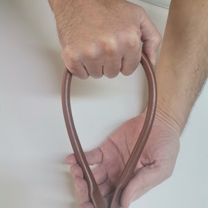 Lederhenkel für Taschen, Paar oder echt Leder Handtaschengriffe abgerundet und genäht, Länge 55 cm-22 Zoll