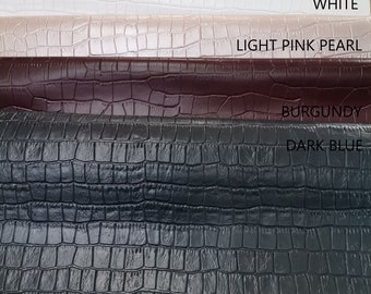 Cow leather printed crocodile effect, genuine cowhide leather sheets alligator embossed, thickness 1,2mm(3 oz)