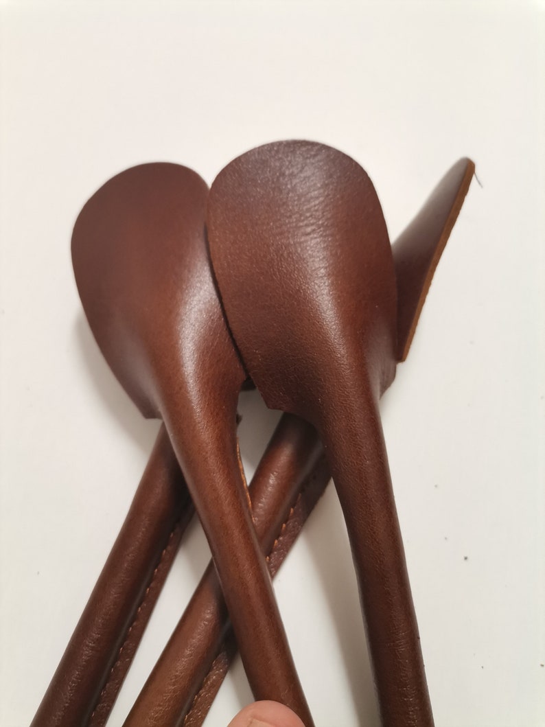Anses bandoulière en cuir pour sacs, paire ou arrondies, anses en cuir véritable pour une longueur de sac de 73 cm 29 pouces image 9