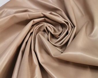 Sheepskin Nappa Leather Hide: Dark Cream Pearl Lambskin (0.9mm 2 oz)
