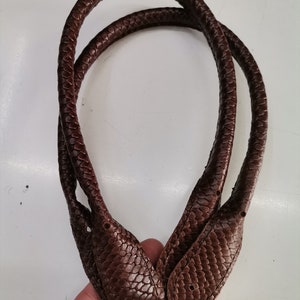 Leather handles for bags, Pair of leather handbag handles, rounded and stitched, length 50cm-20 inches