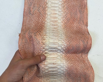 Piel de serpiente pitón auténtica: piel de serpiente vintage rosa (1,0 mm, 2,5 oz de grosor)