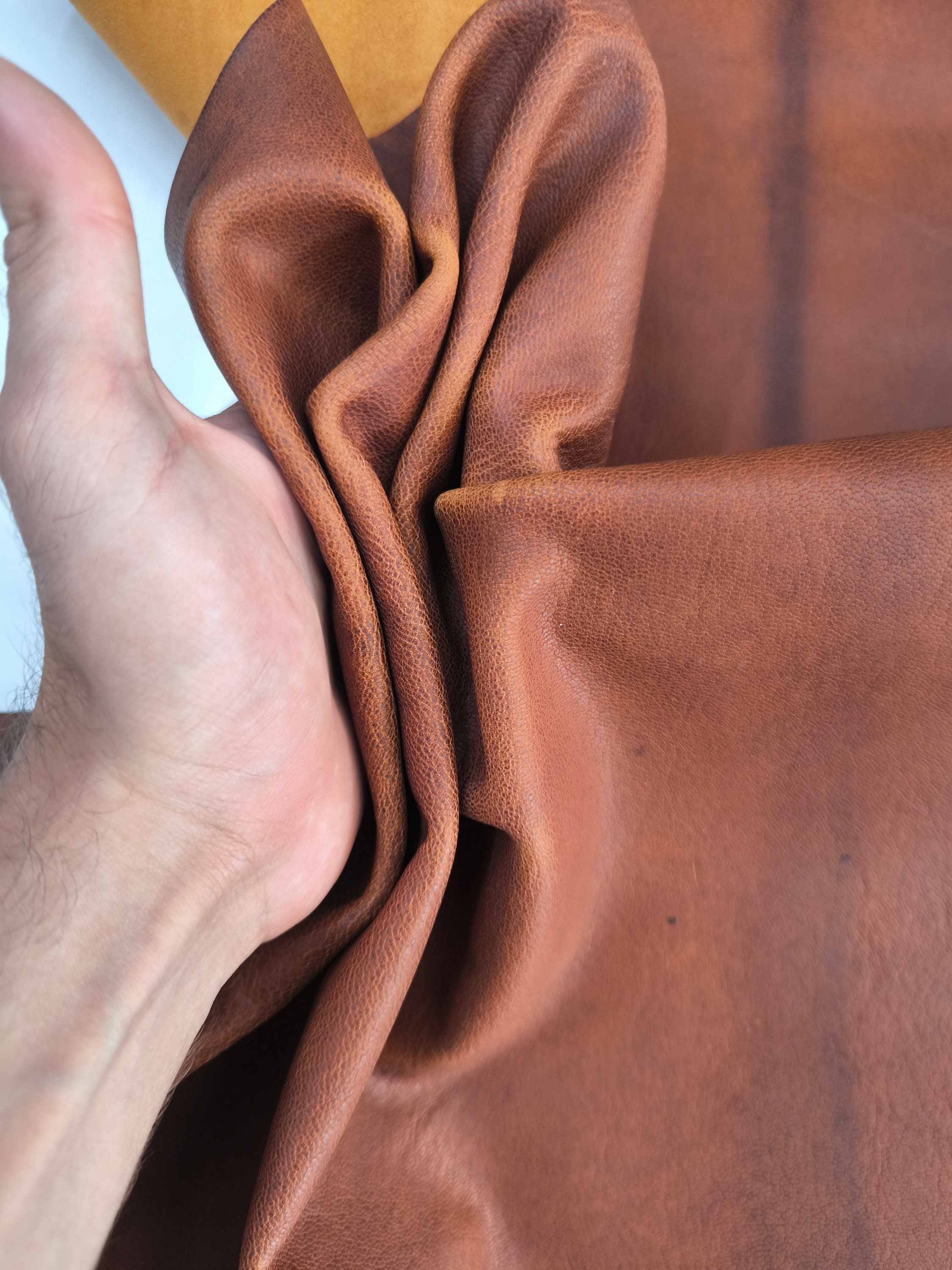 Waxy Goat Leather: Soft, Thick Pull-up Leather for Crafts - Etsy