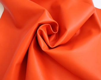 Orange Nappa Lambskin Leather Hide: Genuine Sheep Leather for Crafts