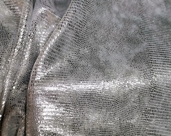 Metallic Lizard Leather Pieces: Printed Cow Leather for Crafts, 0,8mm (2,5 oz)