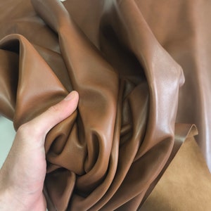Tan Milled Cow Leather: Soft, Supple Genuine Cowhide (1.2mm 3 oz)