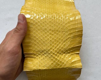 Snake leather for crafts, real snakeskin hide exotic leather, glossy and thin, thick 0,3 mm(1 oz)