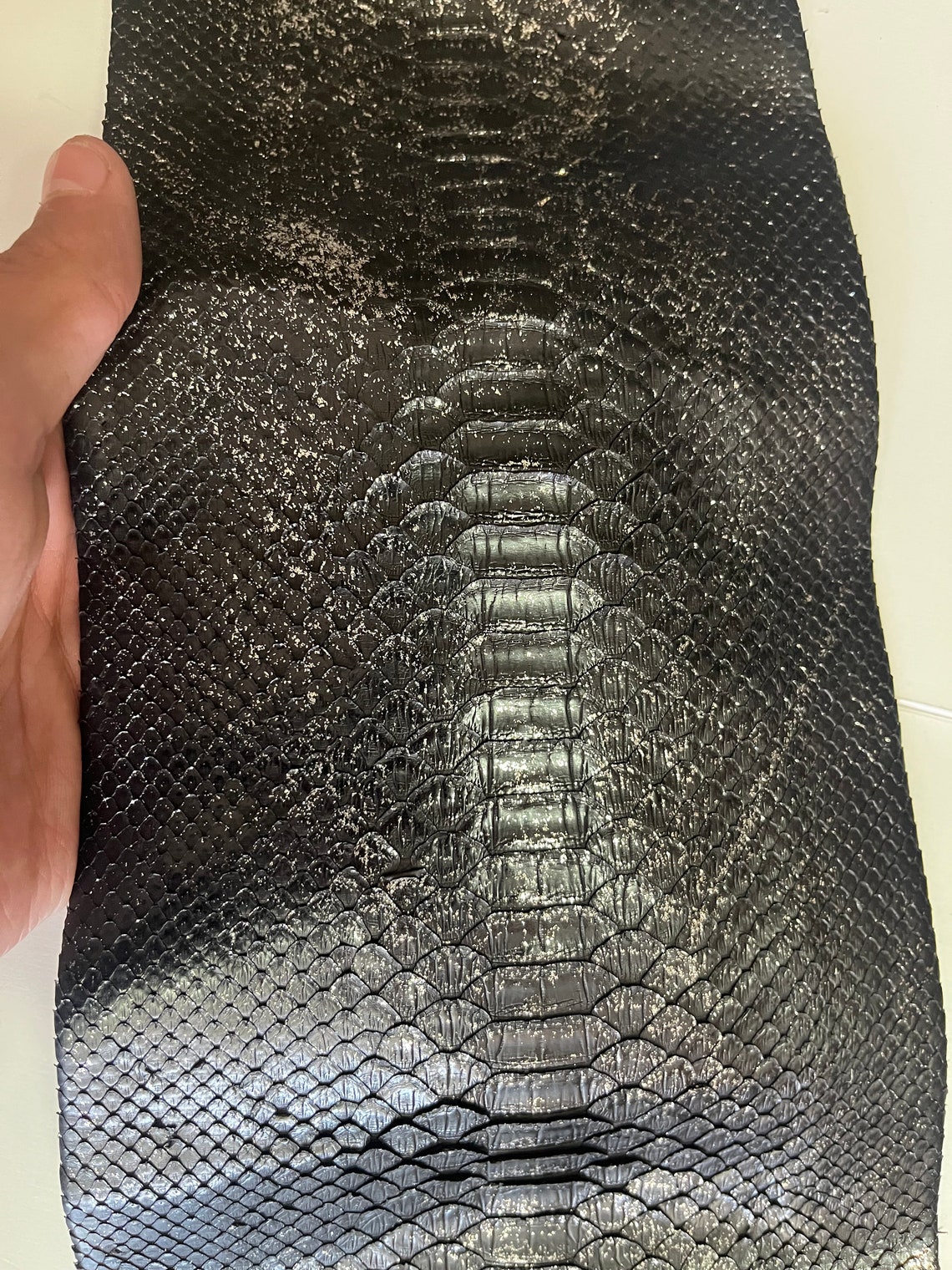 Genuine Python Snakeskin Hide, Black & Silver, 1.0mm (2,5 Oz) Thick - Etsy