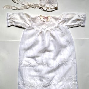 Vintage, Made in Italy, Baby Baptism Dress & Bonnet | Baby Christening Gown | Baby Girl Baptism Outfit | Baby Christening Gown and Bonnet