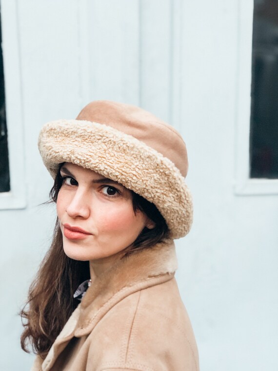 Vintage Faux Fur Fisherman's Hat Bucket Hat