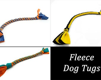 Custom Fleece Tug of War Toy Durable Washable Puppy Pull Toy, Strong Dog Toys, Agility Dog Toy, Handmade Large Tug Toy, Choose Your Colors