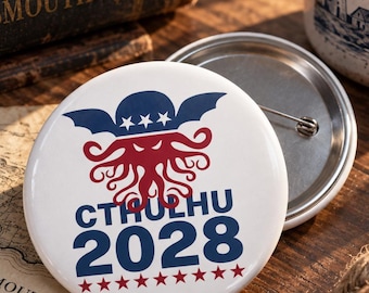 Cthulhu for President 2028 Pin Buttons