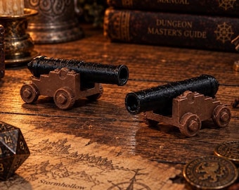 Miniature Cannons 30 Count | 28/32mm Wargame Terrain & Ship Accessories