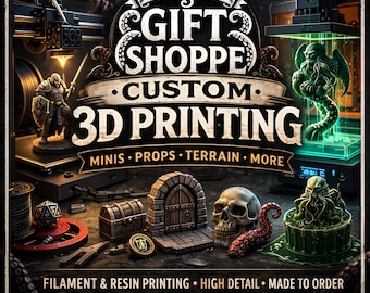 Aangepaste 3D-afdrukservice | PLA en hars | Druk je STL-bestand af | Miniaturen, rekwisieten, onderdelen, prototypes