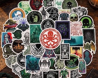 Cthulhu Lovecraft Horror Stickers: 50pc Laptop Decals