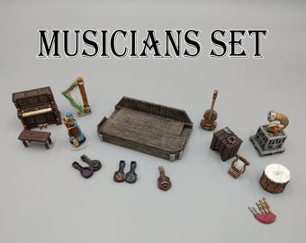 Verstrooiingsterreinset Tavern & Bard Music – 28/32 mm miniatuur-RPG-accessoires