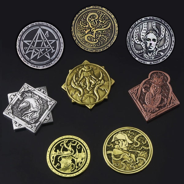 Fantasy Coin | Cthulhu Lovecraft Mythos Necronomicon Horror Demon | Vintage Metal Coin